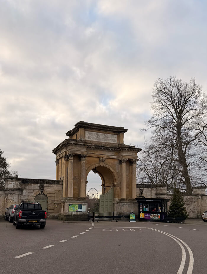 The stone gateway to Blenheim Palace from Woodstock