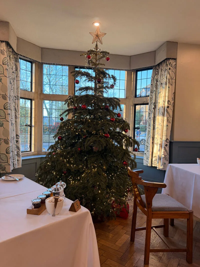 Breakfast table display at the Old New Inn Bourton-on-the-Water with continental spread