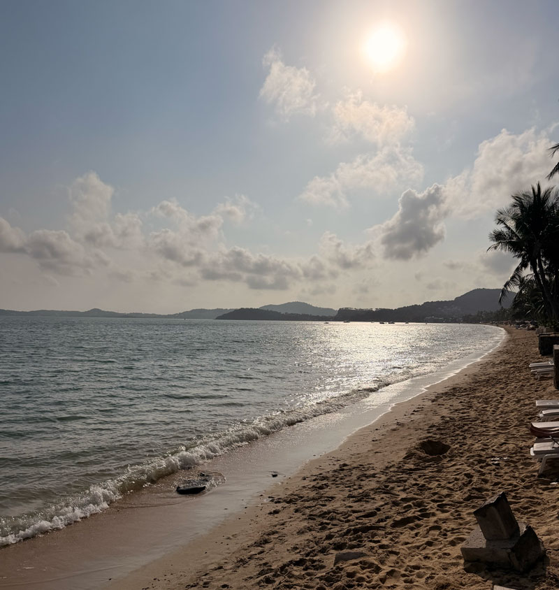 A quiet stretch of beach at dusk, Koh Samui