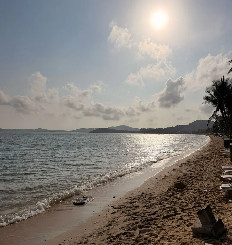 A quiet stretch of beach at dusk, Koh Samui