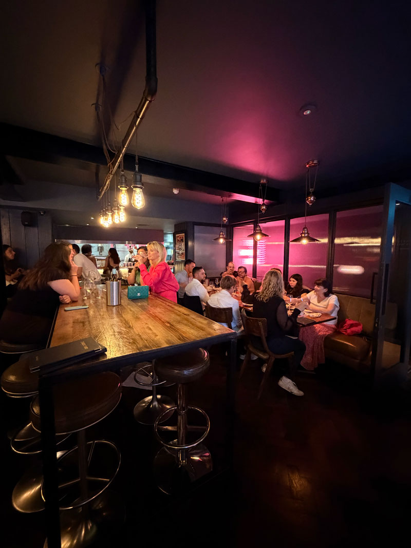 Inside Ember Yard Soho bar and dining room