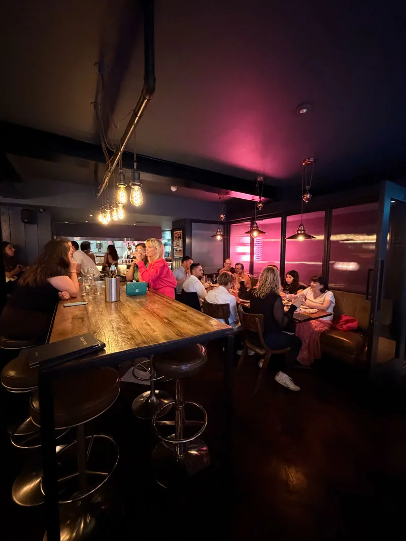 Inside Ember Yard Soho bar and dining room