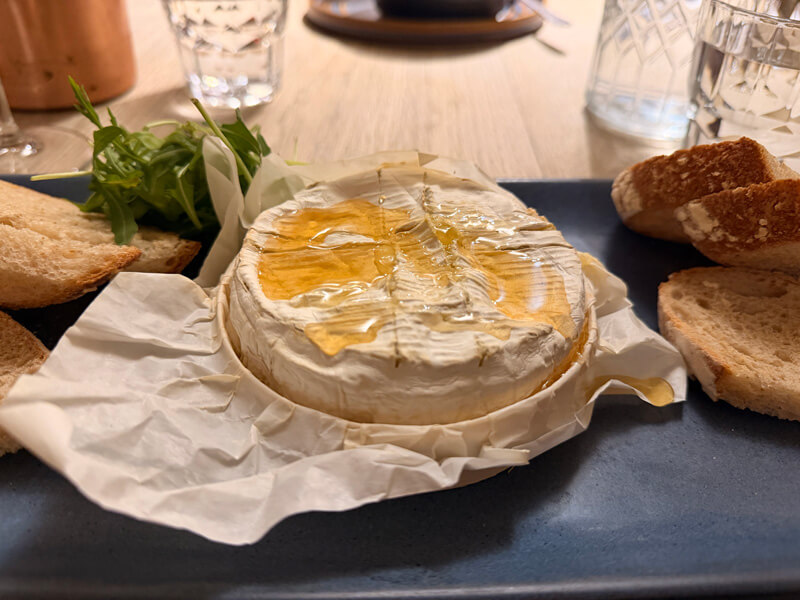 Baked Camembert starter at The Mousetrap, Bourton-on-the-Water, Cotswolds