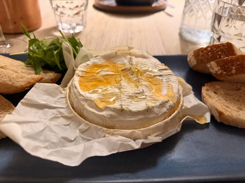 Baked Camembert starter at The Mousetrap, Bourton-on-the-Water, Cotswolds
