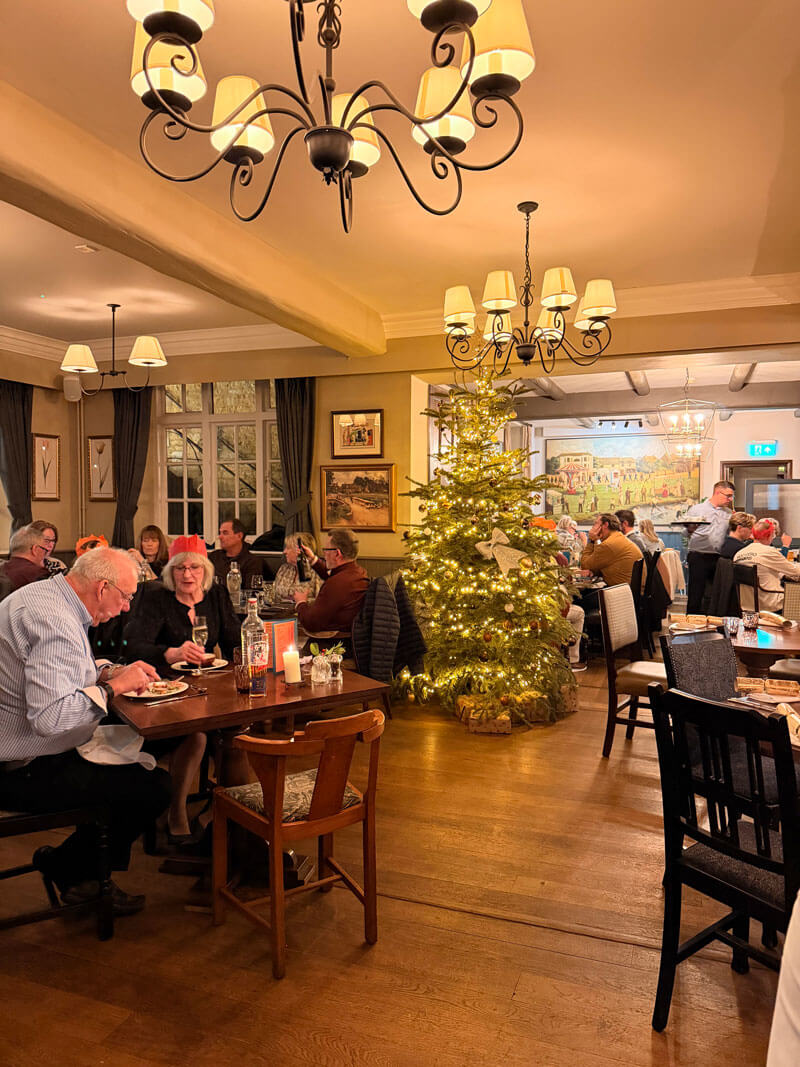 New Year's Eve dinner setting at the Old New Inn Bourton-on-the-Water
