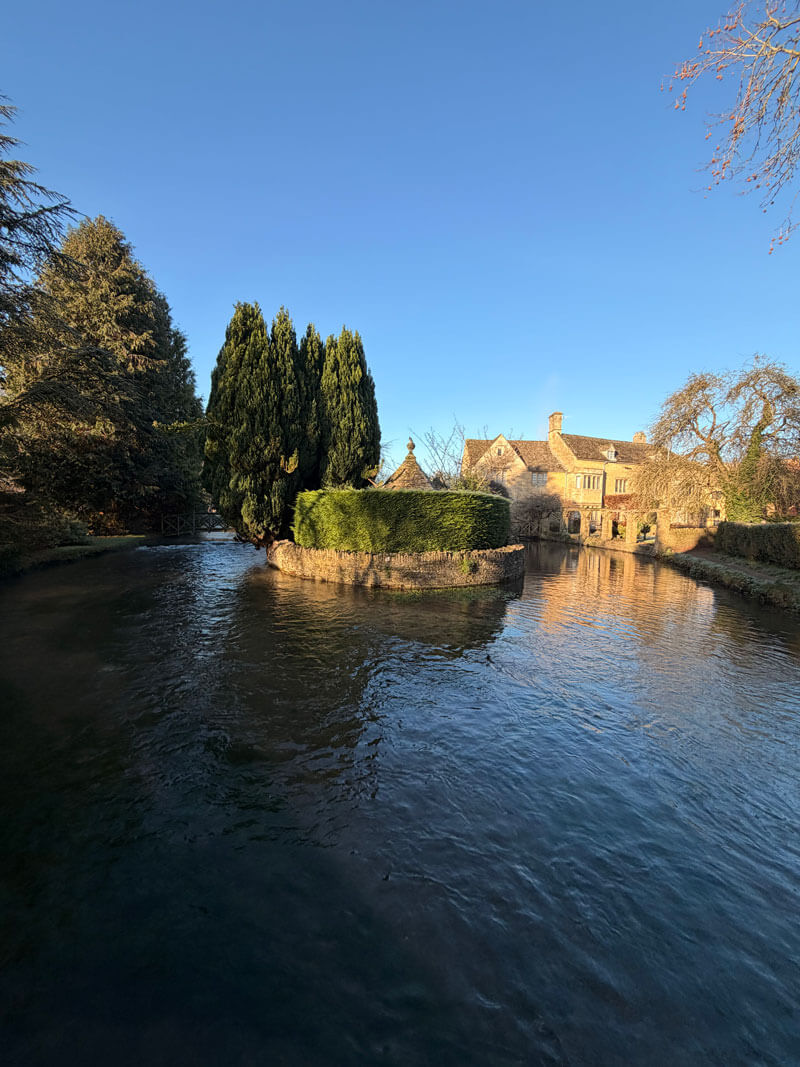 Scenic countryside walk from Bourton-on-the-Water through the Cotswolds villages of Lower and Upper Slaughter