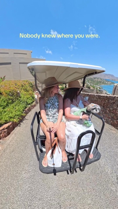 The view from the golf buggy at Domes Aulus Elounda