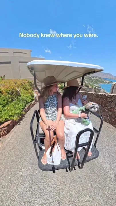 The view from the golf buggy at Domes Aulus Elounda