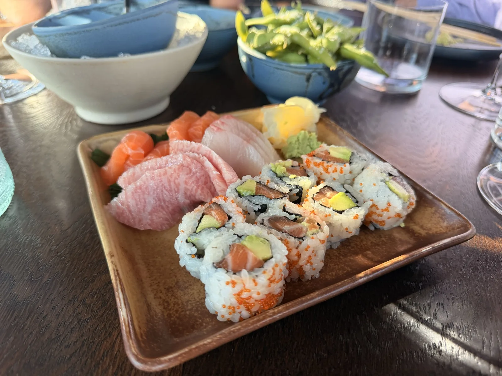 The chef's selection of mixed sushi and sashimi from the Signature menu at Lucky Cat 22 Bishopsgate