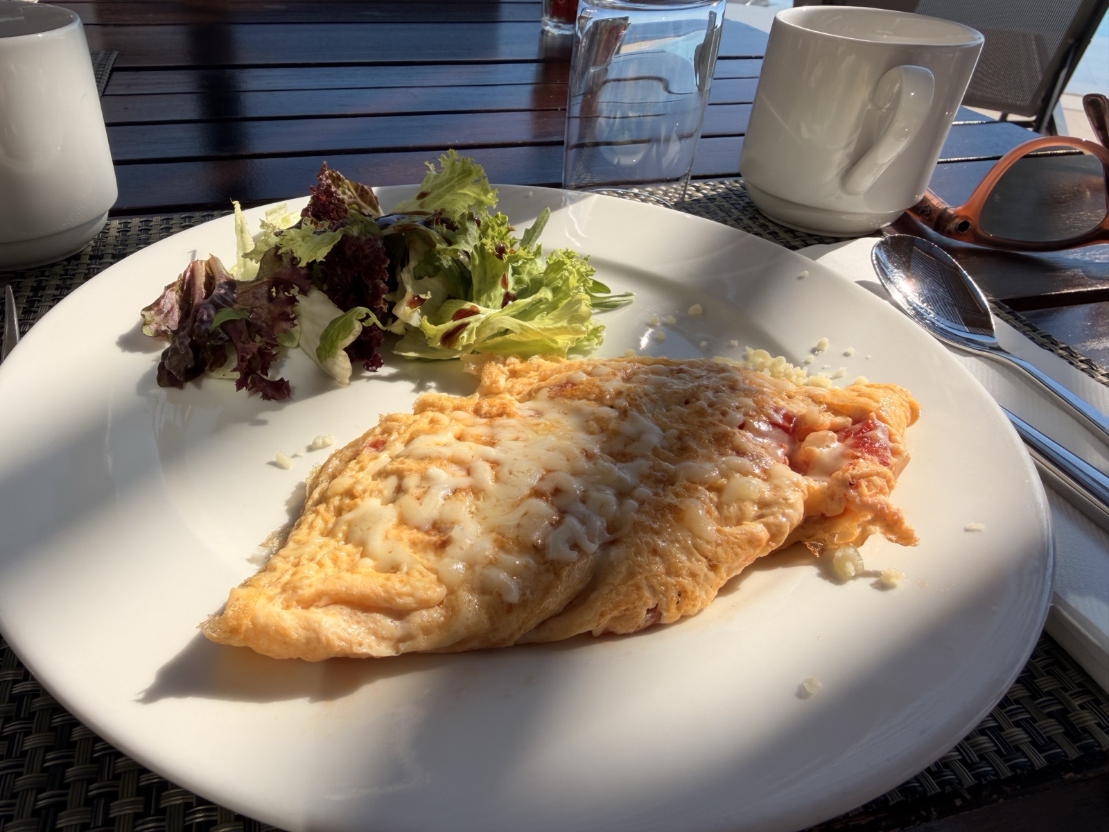 Breakfast on the terrace overlooking the sea at NIKO Seaside Resort Agios Nikolaos