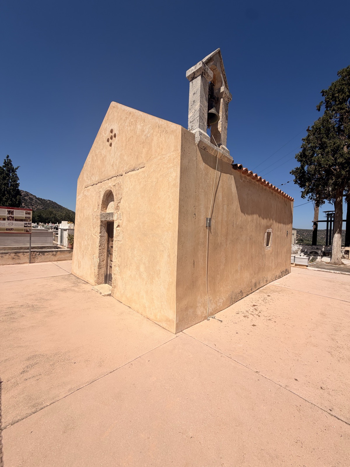 The Church of Agios Ioannis Prodromos in the cemetery at Kritsa, Crete, built and decorated in 1360