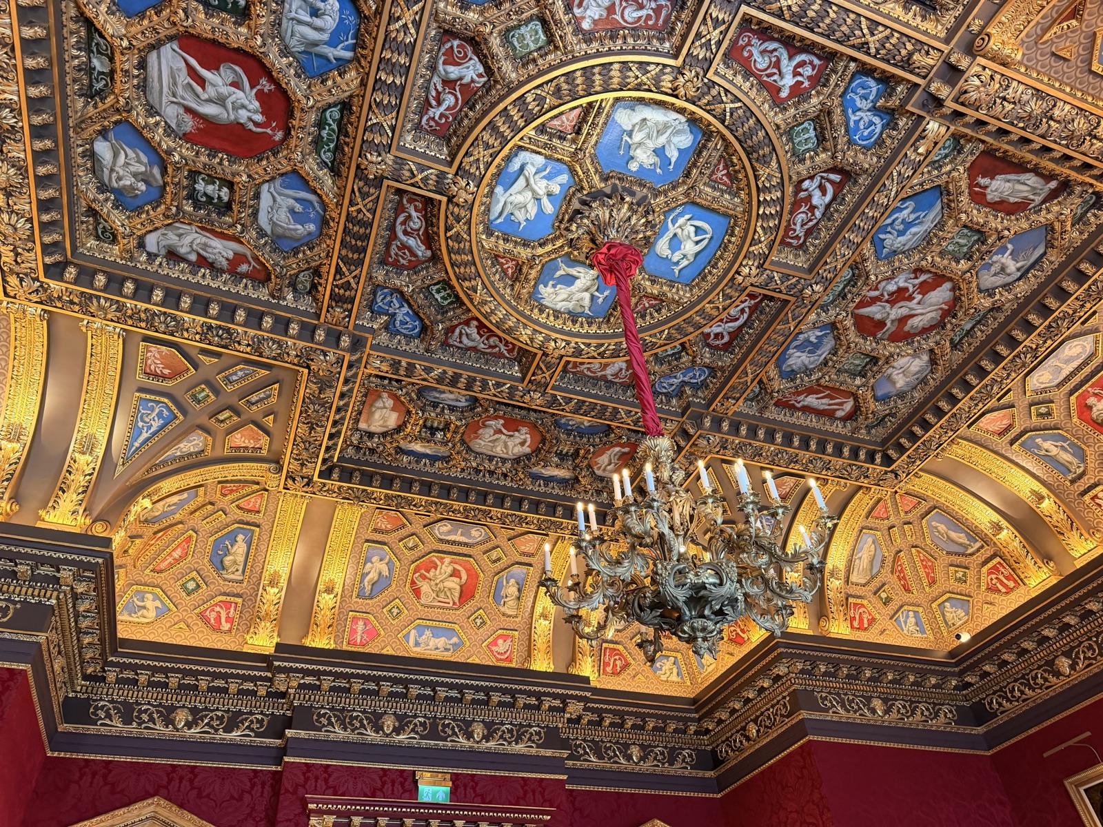 The painted and gilded ceiling of William Kent House at The Ritz London