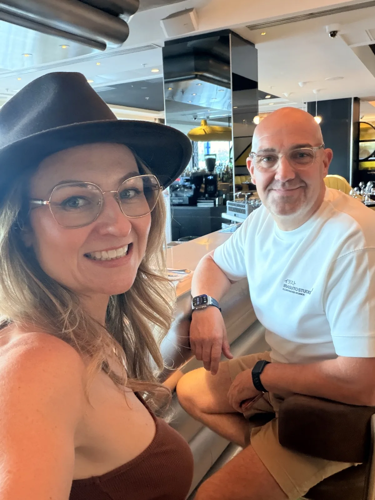 Cheryl of The Chic Explorer and Charlie at Sea Containers London on his 50th birthday weekend